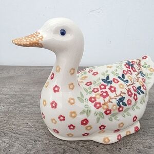 Boleslawiec Polish Pottery Easter Goose Duck Figurine